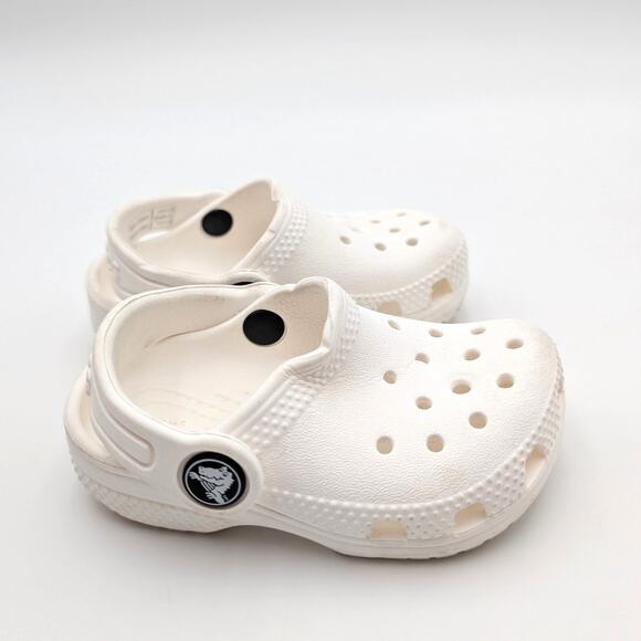 Crocs Baya Unisex Kids Slip-On Clogs Slippers Lightweight White Size US5C - Picture 3 of 9